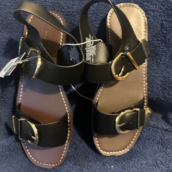 Women’s Mira Double Buckle Sandals-Black Size 10 - Picture 1 of 4